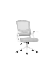 Rattantree - Drehbarer Bürostuhl mit klappbaren Armlehnen & Lendenstütze, ergonomisch, für Homeoffice, Grau - grau