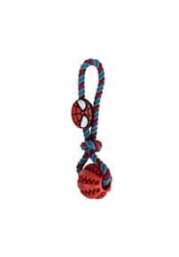 MARVEL - Spiderman Hundespielzeug – Ball mit Seil für Zieh- & Wurfspiele - 