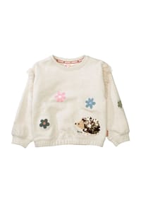 JETTE - Sweatshirt, Rüschen, Pailletten, für Kinder - 205 BIRCH MELANGE