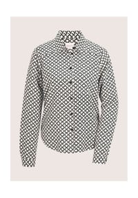 MADELEINE - Elegante Viskosebluse mit Grafik-Print - schwarz / wollweiß