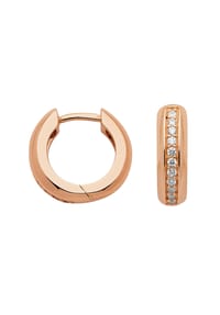 Adelia's - Damen Silber Schmuck 925 Silber Ohrringe  Creolen mit Zirkonia Ø 14,3 mm - rose