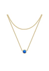 GLANZSTÜCKE MÜNCHEN - Damen Kette aus 925/- Sterling Silber in Gelbgold mit Lapislazuli - gelbgold