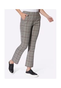heine - Karo-Hose - champagner-schwarz-kariert