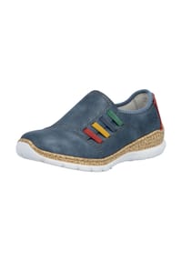 rieker - Lederimitat Slipper - Blau