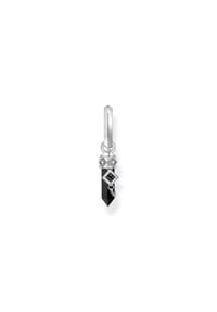 Thomas Sabo Rebel Crystal - Einzel-Creole mit Onyx-Anhänger und Kette - silberfarben