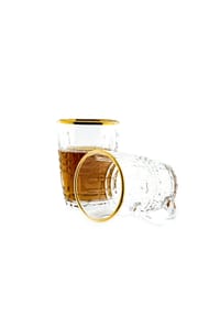 COFI - Sunay 6er Gläser-Set mit Henkel Gold Umrandung 203 ml Transparent - Transparent OneSize