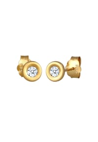 elli. DIAMONDS - Ohrringe Klassisch Solitär Diamant (0.12 Ct.) 585 Gelbgold - Weiß