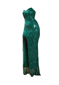 MODA MINX - Abendkleid mit langem Schlitz - green