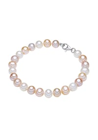 VALERO PEARLS - Damen Armband aus 925/- Sterling Silber in Silber mit Süßwasser-Zuchtperle - multicolor
