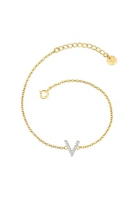 GLANZSTÜCKE MÜNCHEN - Damen Armband aus 925/- Sterling Silber in Gelbgold mit Zirkonia - gelbgold