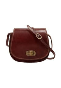 piké - Umhängetasche Echt Leder, Made In Italy - braun