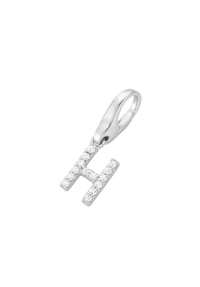 GIORGIO MARTELLO MILANO - Charm Buchstabe H, Zirkonia Steine, Silber 925 - weiß