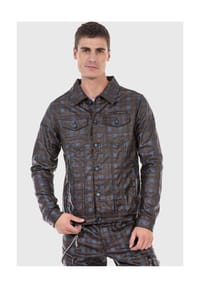 CIPO & BAXX® - Jacke mit coolem Karo-Muster - BLUE