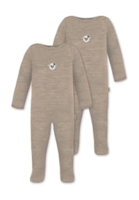 normani® - 2er Pack Baby Merino Strampler „Levin" - Anthrazit