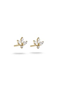 Thomas Sabo - Ohrstecker Blüte mit weißem Zirkonia in Tropfenform - gelbgoldfarben