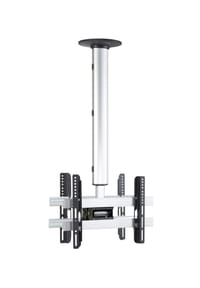 VCM. - Universal TV Deckenhalterung für 2x TVs | 26-40 Zoll bis 50 kg | bis VESA bis 400x300 | höhverstelbar 74-130 cm | TV Halterung 360 Grad schwenkbar drehbar und 15 Grad neigbar | Fernseher Halter - CM3 - 