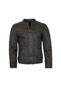 Mauritius LEATHERWEAR - Herren Lederjacke Lammnubuk schwarz - schwarz