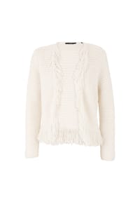 zero - Strickjacke mit Fransen - CreamWhite