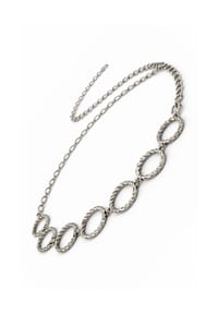 collezione alessandro® - Kettengürtel Osaka mit in sich geflochtenen Metallteilen - silber