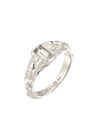 elli. - Ring Rechteck Topas Weiß 925 Sterling Silber - Gold