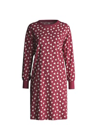 CALIDA - Damen Langarm-Nachthemd, Länge 100 cm Cotton Special - mars red