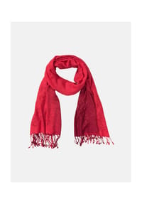 olsen - Schal mit Fransen-Details - Garnet Red