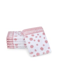 ROSS® 6 X Waschhandschuh im Set Punkte allover - Punkte allover - Altrosa
