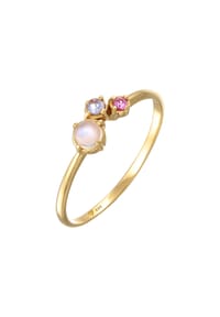 elli. PREMIUM - Ring Mondstein Tansanit Synth. Saphir 585Er Gelbgold - Gold