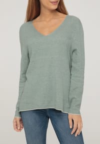Street One Pullover, V-Ausschnitt, Melange, für Damen | GALERIA