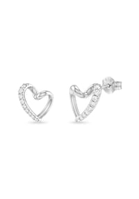 TOM TAILOR - Ohrstecker für Damen, Silber 925, Zirkonia | Herz - Silber