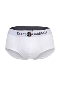 DOLCE & GABBANA - Herren Slip - Continuative Slip Brando, Trikolore-Wappen-Logo - Dunkelblau