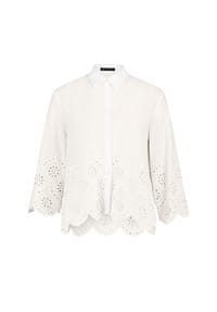 BETTY BARCLAY - Spitzenbluse mit Schmuckkanten - Rohweiß