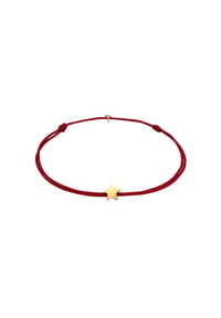elli. - Armband Stern Astro Textilband 925 Silber - Braun