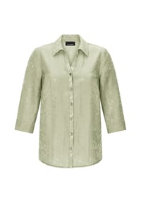 GOLDNER - Kurzgröße:  Viskosebluse mit filigranem Muster - salbei