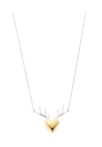 VANDENBERG - Damen Kette mit Anhänger "Herz/Geweih", 925er Silber - BICOLOR