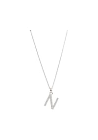 SMART JEWEL® - Kette Buchstabe N mit Zirkonia Steine, Silber 925 - silber