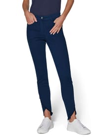 MADELEINE - Verkürzte 5-Pocket-Hose mit Fransen - black