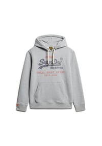 Superdry. - Herren Hoodie - Vl Heritage Relaxed Hood , Logo, einfarbig - Beige