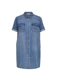 ONLY CARMAKOMA - Jeanskleid Carlisa, Blusenkragen, für Damen - 179695 MEDIUM BLUE
