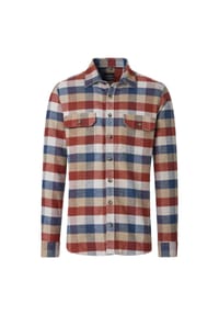 CASAMODA - Herren Hemdjacke kariert Casual Fit Short - Rot