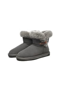 EVERAU® - Damen Horn Toggle Mini Stiefel Robin - BLACK