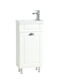 VCM. - 2-tlg Set | Waschplatz für Gäste WC | Gästebad | Waschtisch Toilette | Waschplatz im Landhaus Stil | Badmöbel Badezimmer Set – Casalo M - Weiß