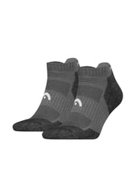 HEAD® - Unisex Sneaker-Wandersocken, 2er Pack - Hiking All Climates Sneaker 2P, Sportsocken, Logo - Grau