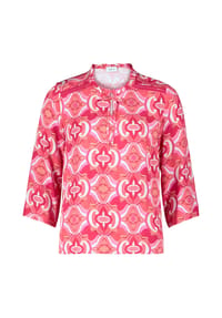 CARTOON - Shirtbluse, Schlüsselloch-Ausschnitt, 3/4-Arm, für Damen - 4826 RED/ROSÈ