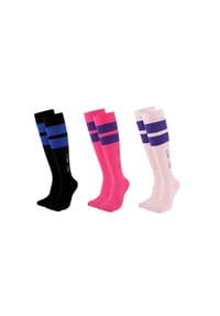 MUNADUNA - 3er-Pack Kompressions-Kniestrümpfe Anti-Rutsch Fitness-Socken,Frottee-Polsterung,Anti-Rutsch - Schwarz, Pink, Rosa