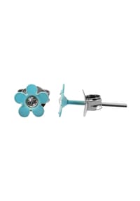 Adelia's - Adelia's Neuheit 2025 - Mädchen Ohrstecker aus 925 Sterling Silber - Kunststoff mit Blume und Strass - - Ø 5 mm - silber