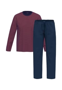 AMMANN - Schlafanzug Night & Home Cotton - Dunkelblau / rot