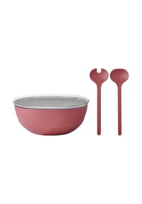 MEPAL Servierschale mit Deckel & Salatbesteck Silueta 5000 ml - SILUETA - rosa-rot