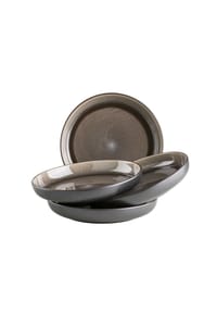 MÄSER Suppenteller-Set, Steinzeug Niara - Niara - Schwarz / Grau