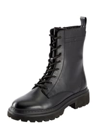 Tamaris - Schnürstiefeletten, Blockabsatz, für Damen - 003 BLACK LEATHER